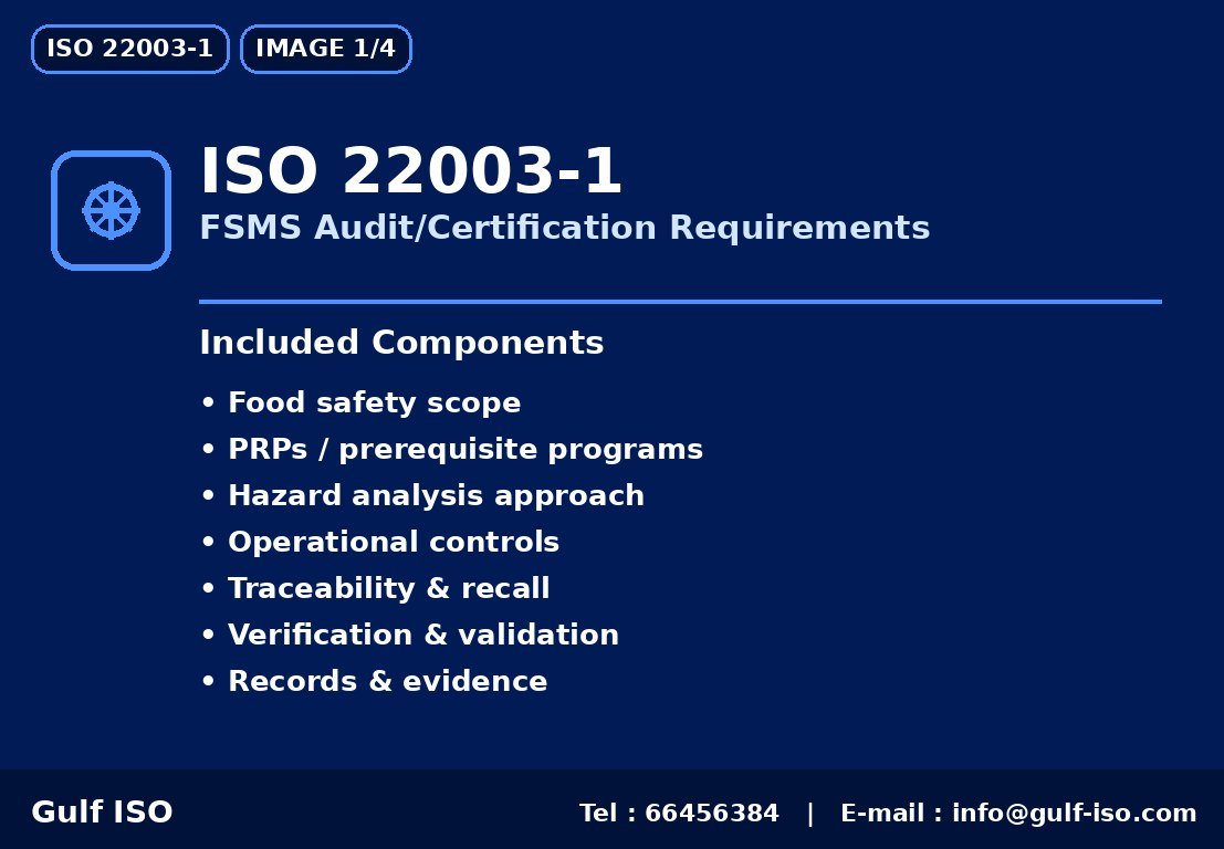 ISO 22003-1 - متطلبات تدقيق/منح شهادة FSMS